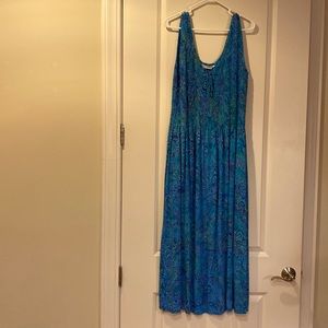 Bali Batiks Smocked Handpainted Resort Dress, XL